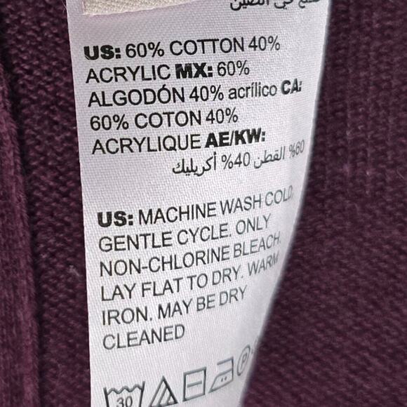 Chico's Maroon Acrylic Cotton Blend Shawl Cover Up Large/XL - Picture 3 of 4